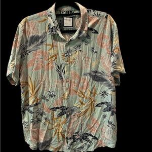 DENIM & FLOWER GREEN AND PINK BUTTON DOWN SHIRT**BB3